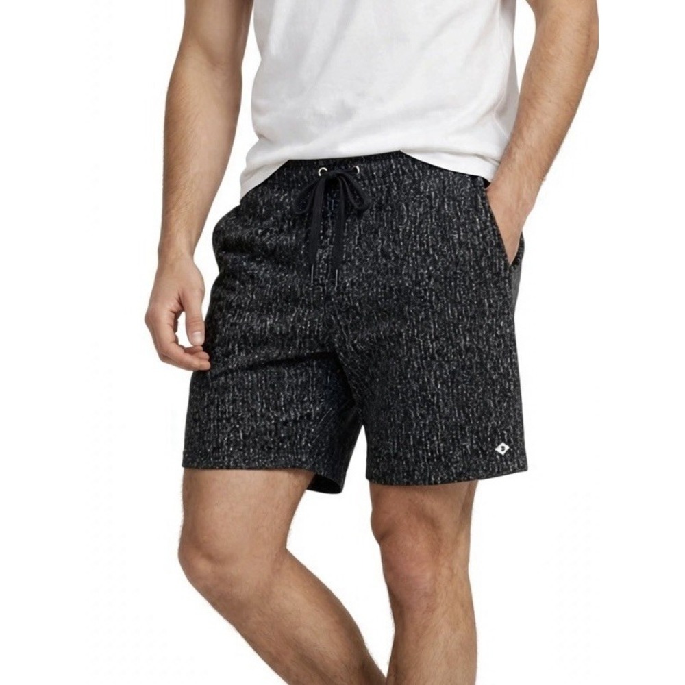 Burlebo Mens Black Gray Performance Shorts Drawstring Athletic Casual Outdoor XL